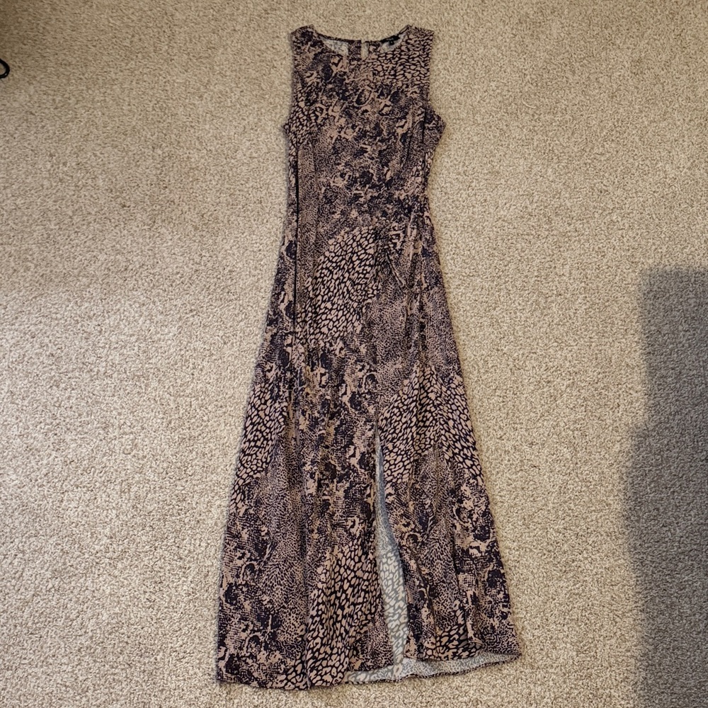 Rails Sleeveless Patterned Dress in Black and Brown